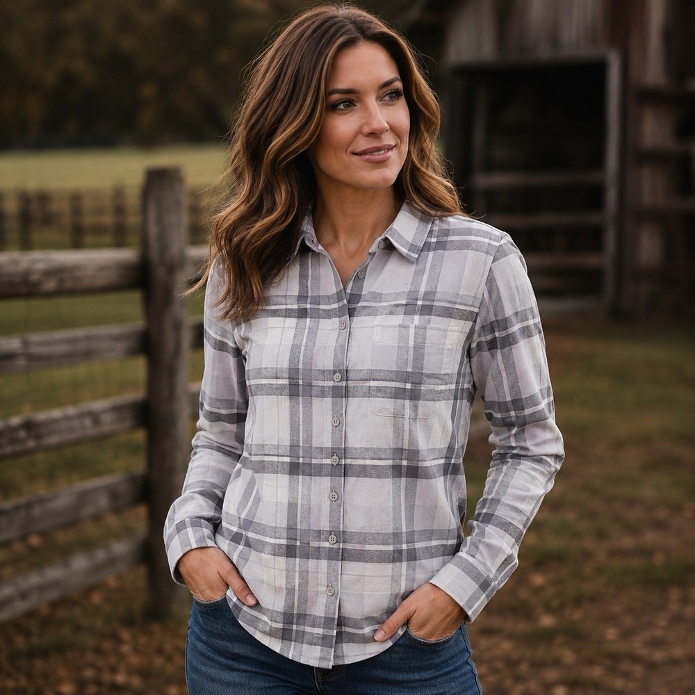Ocean + Coast Plaid Flannel Shirt Large NWT Coastal Cowgirl Shacket Fisherman